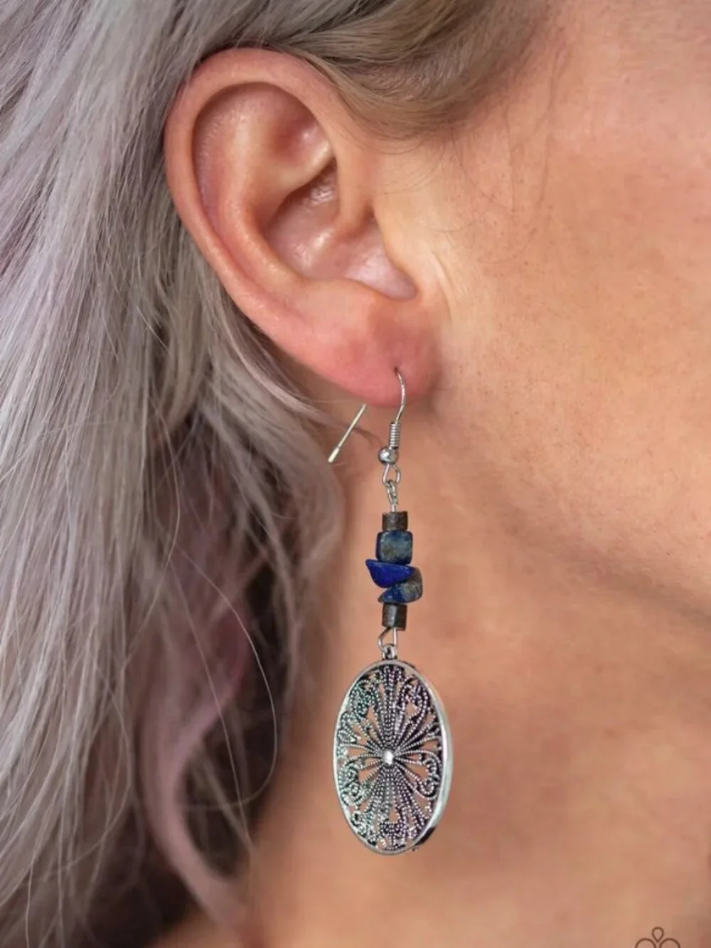 Paparazzi Jewelry Accessories - Adobe Dweller - Blue Earrings - Vintage